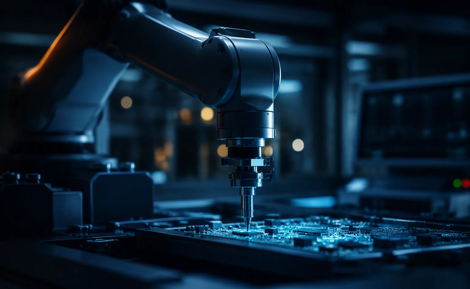 Robotarm plaatst precies componenten — georkestreerde agent-workflows