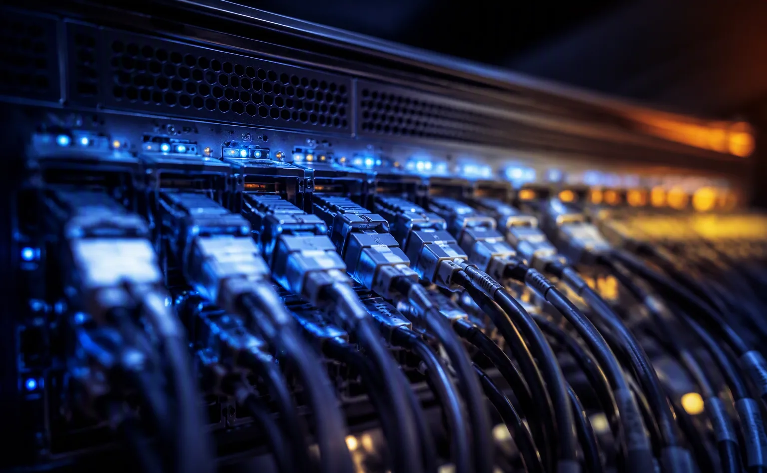 Glasvezelverbindingen tussen serverracks voor datacenterconnectiviteit